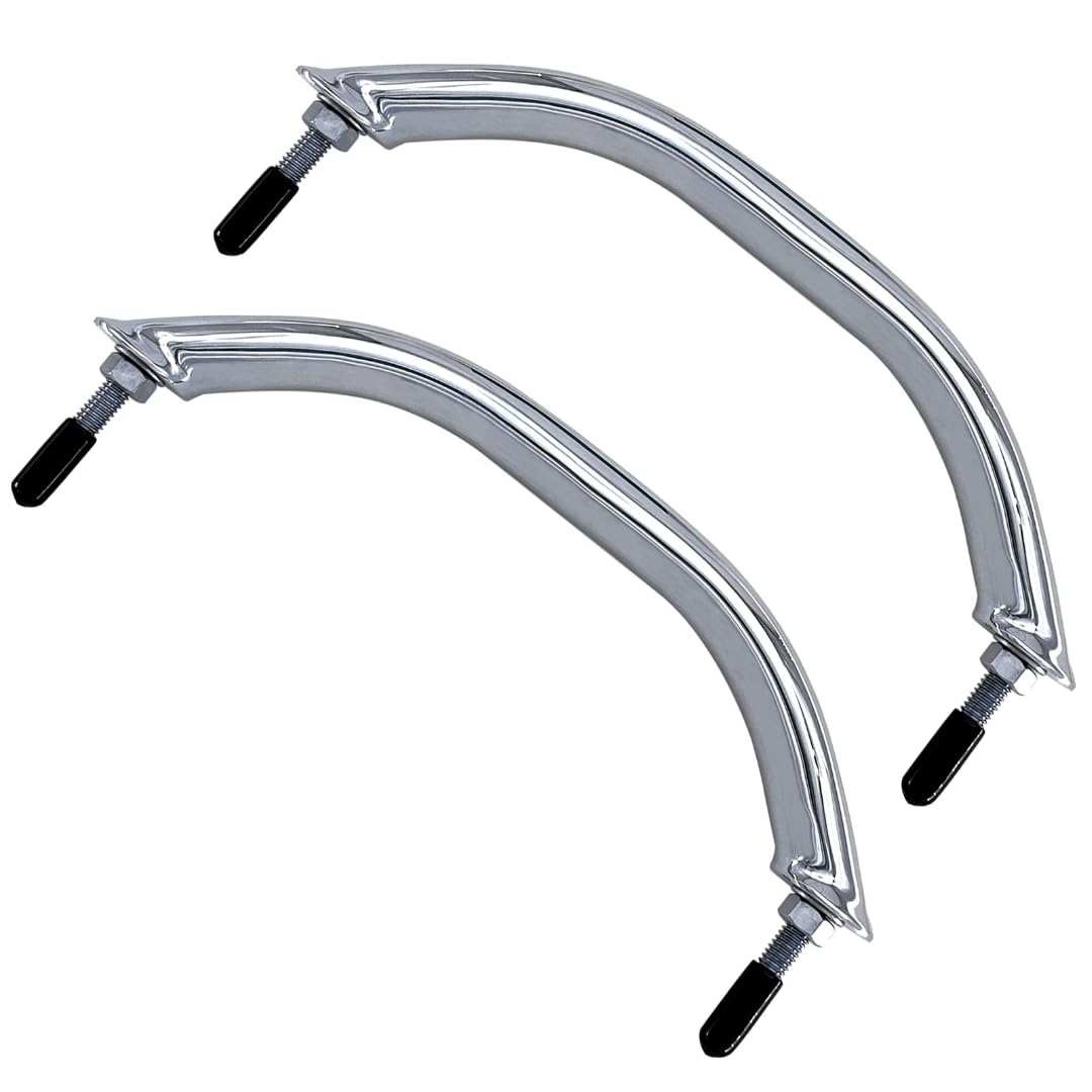 JT-HLM 2PCS Boat 316 Stainless Steel 8-3/4'' Boat Polished Grab Handle Oval Tube Grab Bar Handrail for Marine Yacht RV