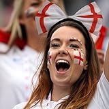 Generse Flagge Stirnbänder mit Flagge Aufklebern Bowknot Haarband Urlaub Patriotische Haarreifen Weltmeisterschaft Sport Wettkampf Haarschmuck 1 Set (England)