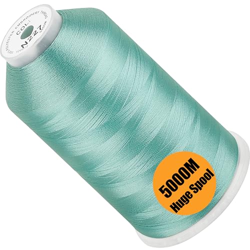 Image of New brothread - Single Huge Spool 5000M Each Polyester Embroidery Machine Thread 40WT for Commercial and Domestic Machines - Pale Aqua(Janome Color)