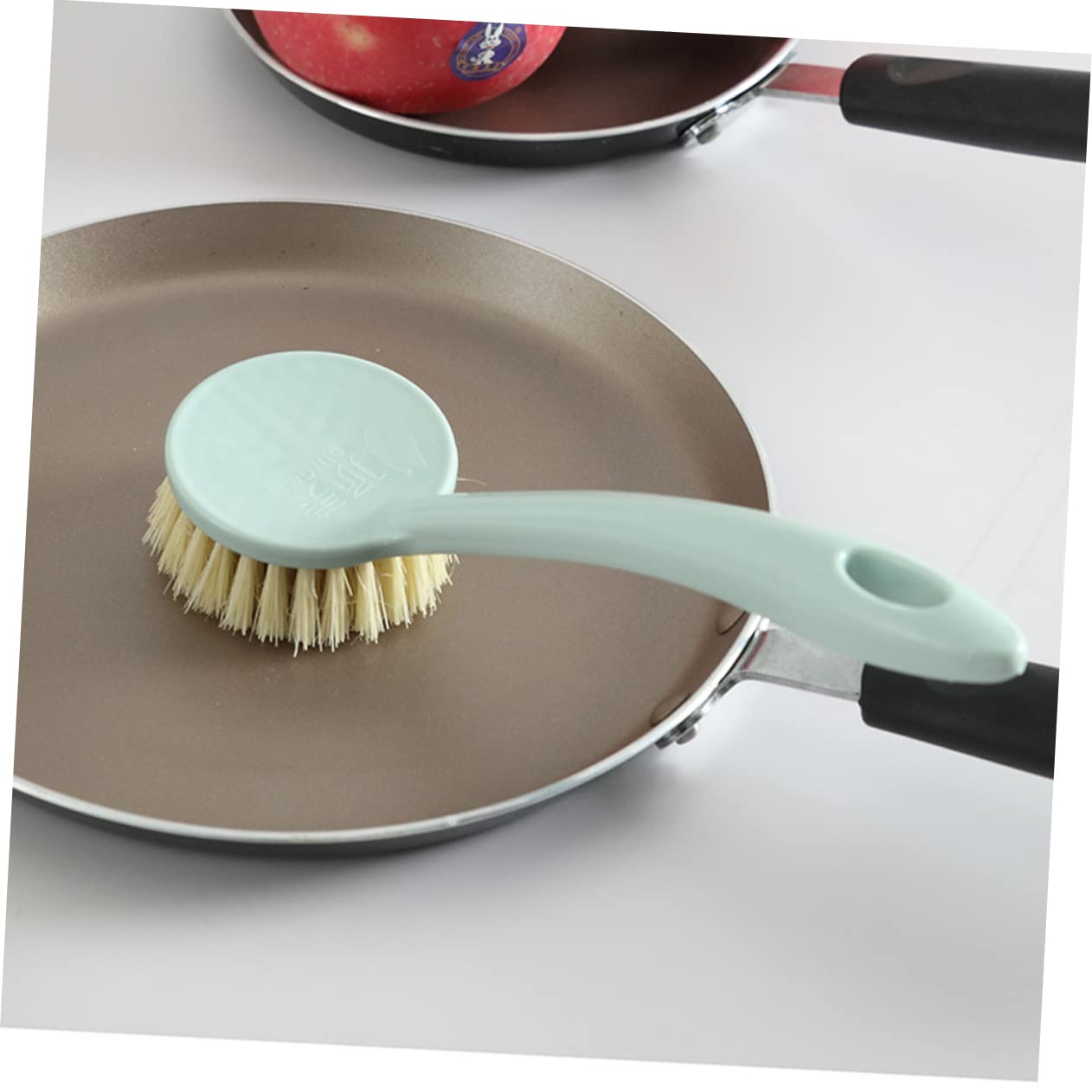 Healvian 6piezas Cepillos De Limpieza De Cocina Mango Herramienta para Fregar Platos para Ollas y Sartenes Rojo y Verde