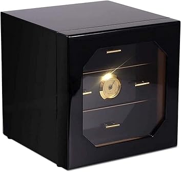 Cigar Humidor Cigar Cabinet Humidor with Hygrometer and Humidifier, 3 Layer Drawers, Decent Cigar Box
