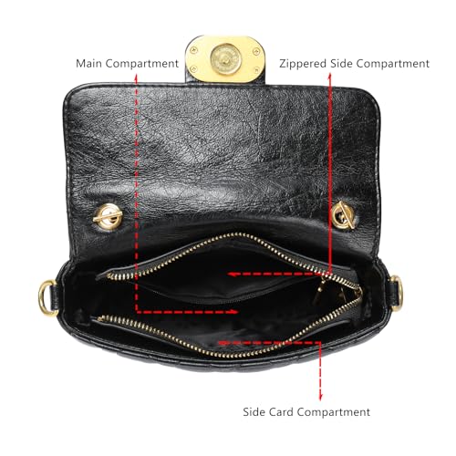 Quilted Crossbody Bags for Women Small Purse Trendy Vegan Leather Shoulder Handbags with Adjustable Shoulder Strap 7