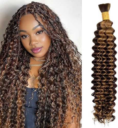 Amazon.com : 100% Unprocessed Human Hair for Braiding, #4/27 Brown with ...