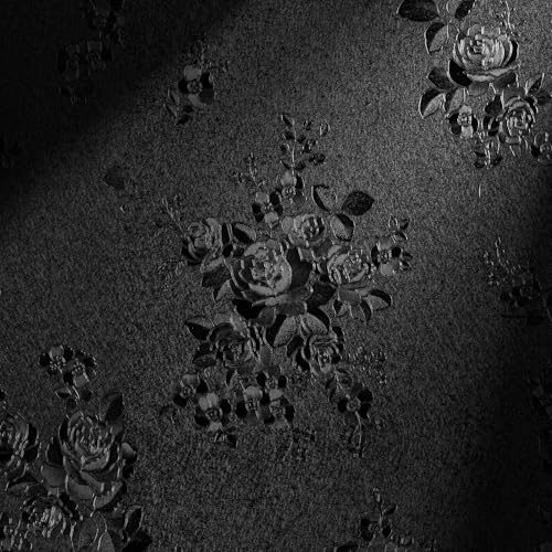Erfoni Black Peel and Stick Wallpaper Black Floral Embossed Contact Paper 17.7inch&times;393.7inch...