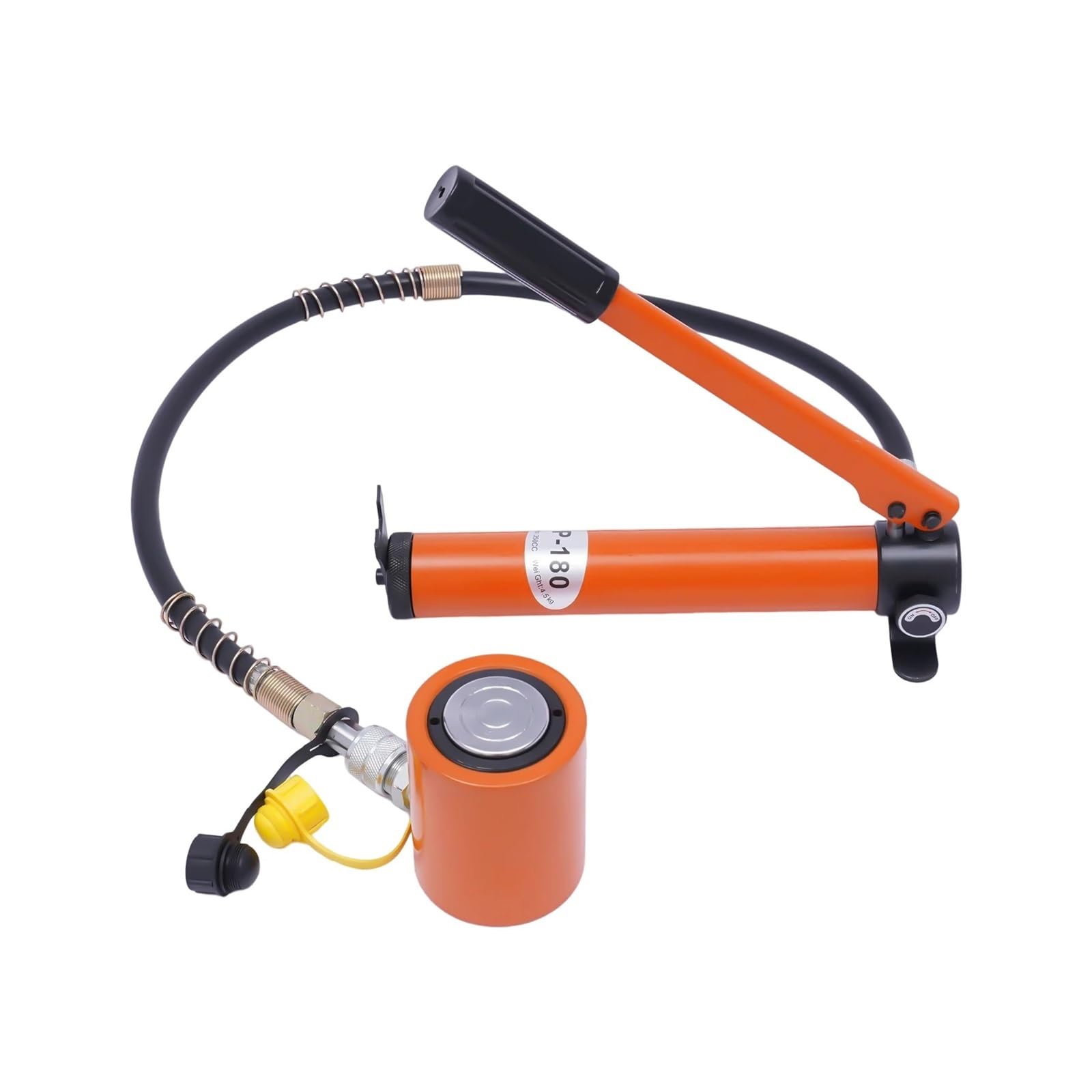 Pompe hydraulique Manuelle, vérin hydraulique Simple Effet 20T, Course 50 mm, avec Pompe hydraulique, Orange, Lot de 4