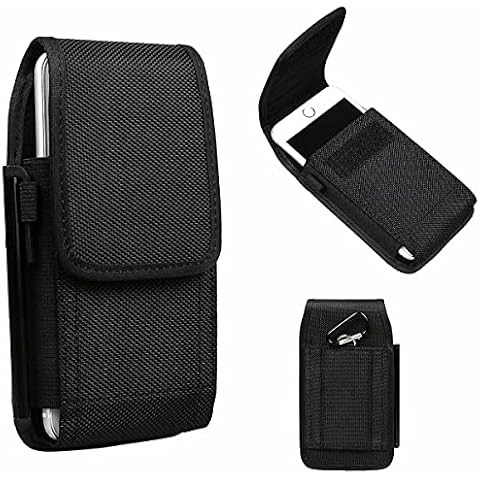 KNEKT Heavy Duty Rugged Nylon Belt Pouch Cell Phone Holster Case with Belt Clip and Hook for up to 6.1'' Phone, Fit with iPhone 14/14pro 13/13pro 12/12Pro 11/11Pro XR/X/XS 7+/8+ 7/8 Samsung S21/S22 Cover