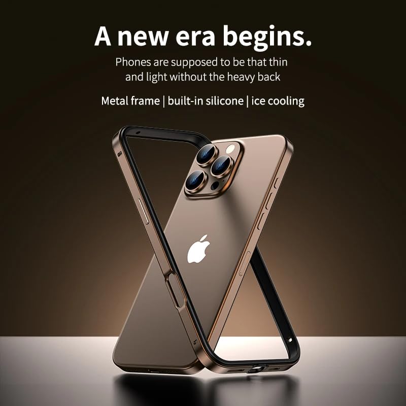 Capa de alumínio para iPhone 16 Pro Max, cor desert titanium - Rpk