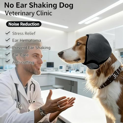 Hunde Ohrenschützer Mit Geräuschunterdrückung, zum Schutz vor Lärm, Beruhigung, Verstellbar Gehörschutz Für Hunde, Für Kleine Mittlere Und Große Hunderassen Und Katzen Winterpflege (1, Grau, S)