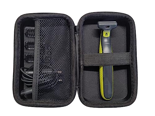 Schutztasche Hardcase Hartschalenetui für One Blade Rasierer Außenabmessungen 180 x 100 x 60 mm Innenabmessungen 175 x 95 x 58 mm Stoßschutz integriertes Netz und Gummizug Schwarz (L)