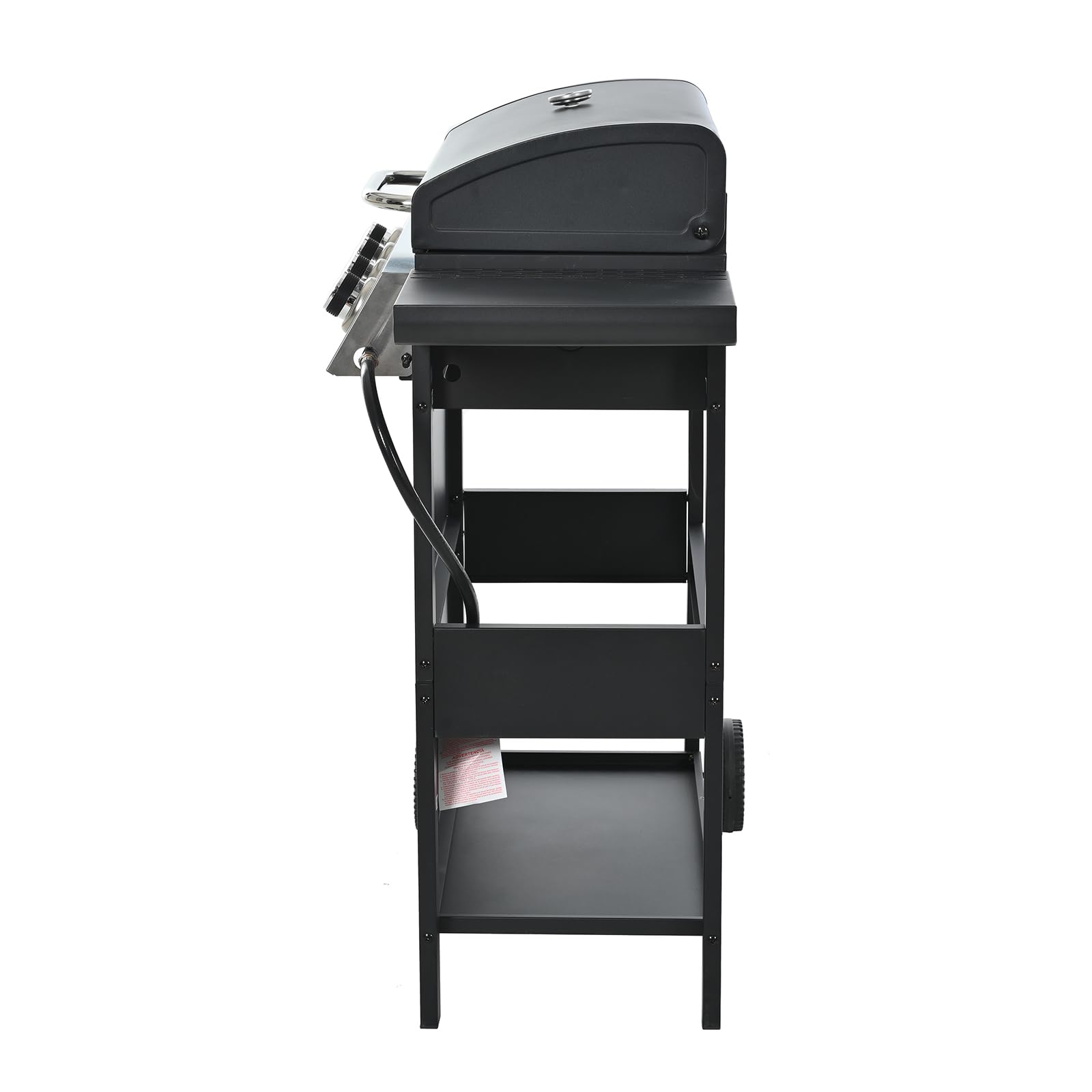 Parrillas de gas propano más grandes de 4 quemadores, parrilla de barbacoa con quemador lateral y 2 estantes plegables, carrito de parrilla independiente para barbacoa al aire libre, parrilla de gas 6