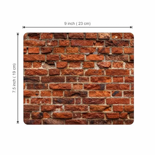 Image of My Print Shop Brick Wall Texture Mouse Pad 9 x 7.5 Inch (23 x 19 cm) | Realistic Rustic Brick Pattern Design | Non-Slip Rubber Base | Smooth Surface | 3mm Thick Mouse Pad for Office, Home & Gaming