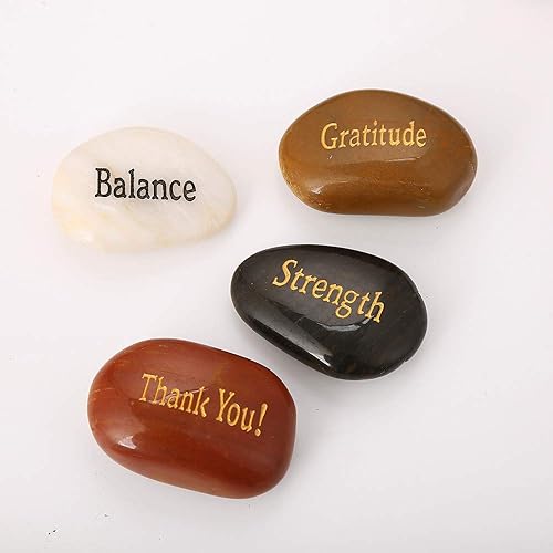 Miniatura 6 de ROCKIMPACT 50 piedras grabadas con diferentes palabras, piedras inspiradoras a granel, piedras de fe zen, piedras de gratitud, piedras de oración