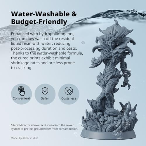 Image of ANYCUBIC Water Washable ABS-Like Resin 3.0, 3D Printer Resin, High Toughness and High Precision, Easy to Post-Process, Low Odor, Wide Compatibility for All LCD 3D Printers (Clear, 1kg)