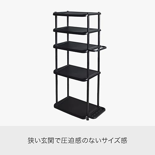 Miniatura 2 de like-it Shoe Storage Shoe Rack, Long, 5 Tiers, Width 22.0 x Depth 12.2 x Height 48.0 inches (56 x 31 x 122.5 cm), Black, Made in Japan