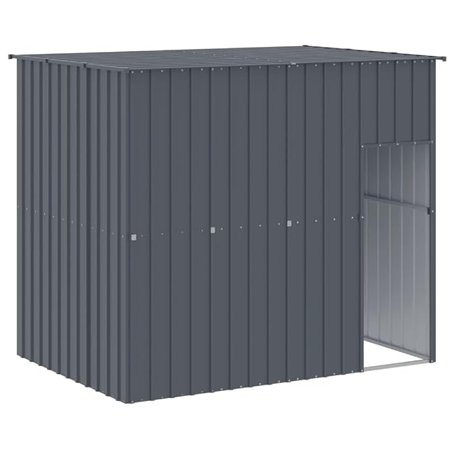 Foto 6 de 7 de vidaXL Caseta Perros con Corral Acero galvanizado Gris 214x253x181 cm