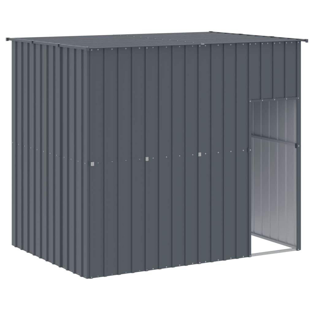 Chenil d'extérieur pour Chien, Enclos Niche Cage pour Chien Métal Niche pour Chien avec Cour Anthracite 214x457x181 cm