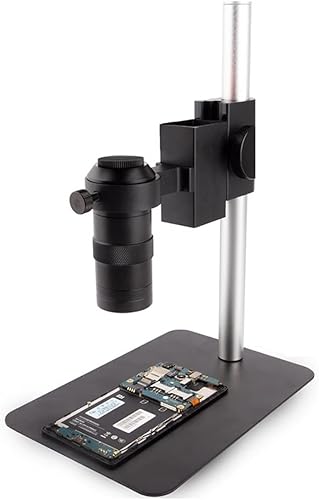 Kit de accesorios para microscopio, cámara de microscopio USB de 48 MP, 130 x ajustable, montura C, microscopio (color lente base BD21)