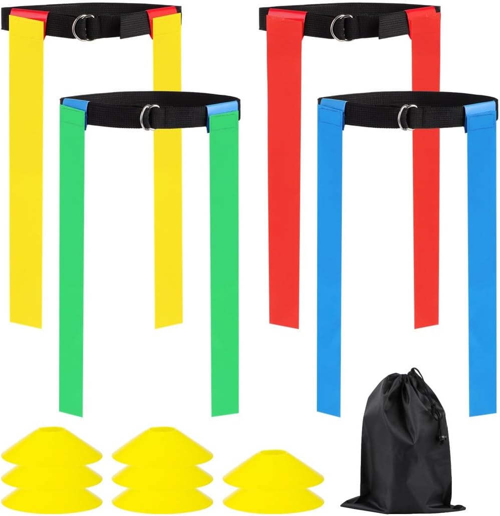 Complete Flag Football Set For 14 Players, With Flags, Belts, And Cones