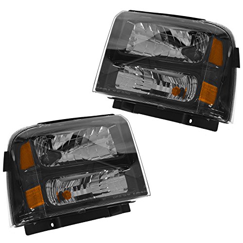 Headlights Headlamps Pair Set for 05-07 Ford Super Duty Harley Davidson