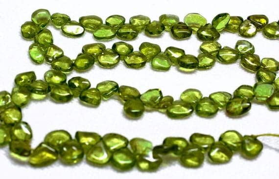 Peridot smooth briolettes LKBEADS pour la création de bijoux en pierres naturelles 8 pouces