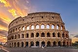 Muralo Carta da parati autoadesiva 90 x 60 cm città, Roma, Italia, per architettura, colosseo, effetto pietra, soggiorno, camera da letto, quadro da parete, XXL, 90 x 60 cm