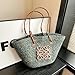 BTCHING Straw Bag - Large Capacity Hand-Woven Tote for Beach - White