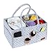 WHATWEARS Baby Windel Caddy Organizer, Hellgrau Windel Korb Organizer, Tragbare Filz Windel Organizer mit 3-Compartment, Wechselbaren Fächer und 8 Taschen