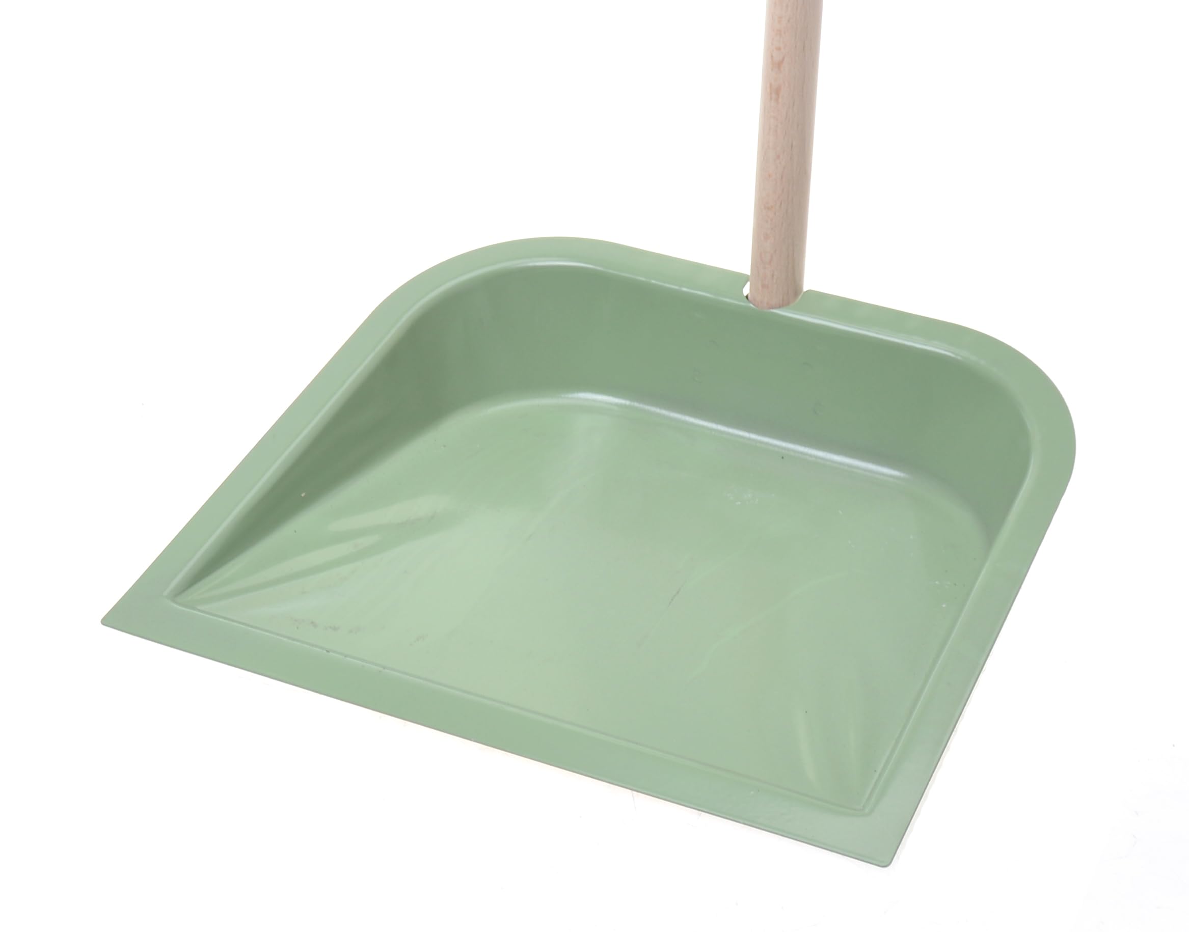 |Set scopa e paletta a manico lungo - spazzola verticale e paletta - utensili in legno e metallo - set di Paletta e Spazzola con Manico Lungo (verde)