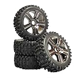 partCore Buggy Reifen Felgenset Attack mit 5-Sternfelge schwarz-Chrom 1:8 4 STK