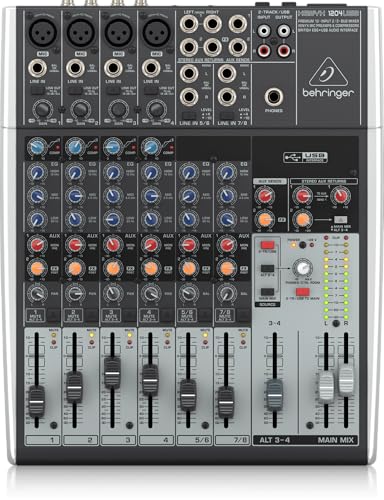 Behringer XENYX 1204USB Premium 12-Input 2/2-Bus Mixer mit XENYX...