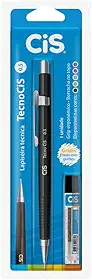 Lapiseira Técnica 0.5mm + Grafite, CiS, TecnoCis, 250.5001, Preto, 1 Unidade