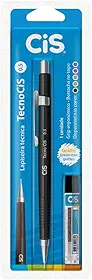 Lapiseira Técnica 0.5mm + Grafite, CiS, TecnoCis, 250.5001, Preto, 1 Unidade