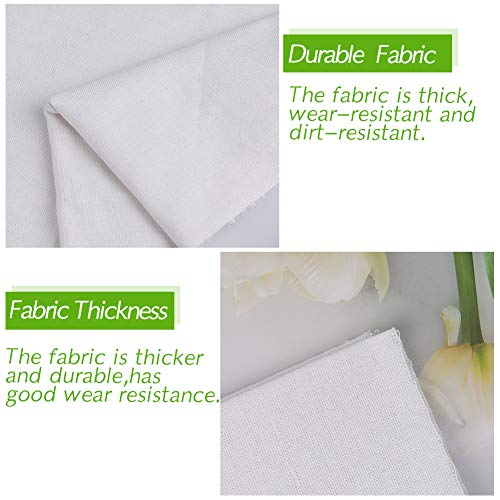 Zxiixz White Linen Needlework Fabric, (59In X 19In) Large Size Linen Fabric Cloth Embroidery Linen Fabric Cross Stitch Aida Cloth For Making Garment Craft Upholstery Flower Pot Decoration thumb #3
