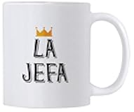 Casitika La Jefa Coffee 11 oz Mug. Cup idea for CEO, Boss or Mom. This Girl Leader Cup Can be Used as a Pen Holder. Mugs for Latin Women.