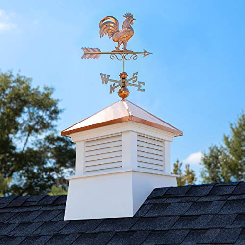 26" Square Manchester Vinyl Cupola with Rooster Weathervane by Good Directions - Image 3