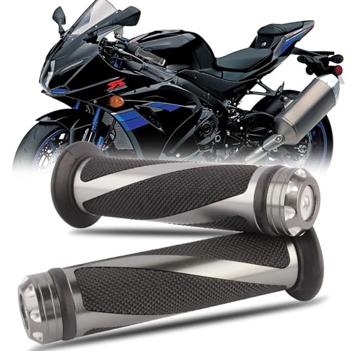 Poignées de guidon moto 22mm en aluminium CNC et caoutchouc robuste