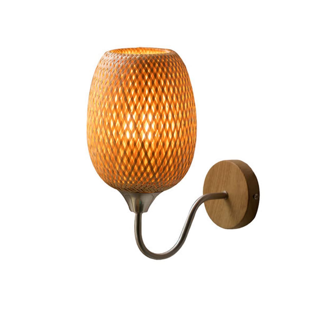 SXSCARKX Contemporary Lantern Wall Lamp Japanese Hollow Out Sconce With Bamboo Lampshade E27 Mounted Light Fixture Large Lamps For Living Room Bedside Restaurant
