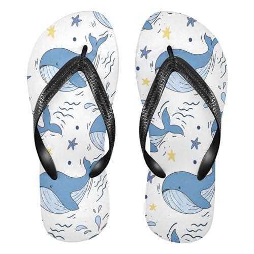 STAYTOP Cute Blue Whales Flip Flops Sandals of Men's & Women's,Sandals Beach Slippers Shower Slides
