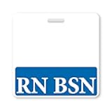 RN BSN Badge Buddy - Horizontal - Heavy Duty Spill Proof & Tear Resistant Cards - 2 Sided - Quick Role Identifier ID Buddy for BSN Registered Nurses - USA Printed by Specialist ID (Blue)