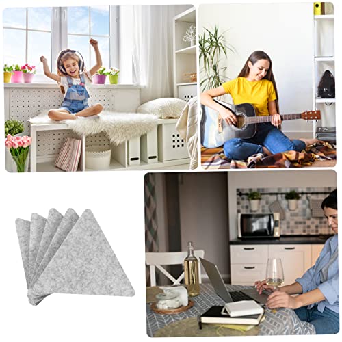 12pcs paneles acústicos de fieltro autoadhesivos grises para decoración de pared, diseño triangular para insonorización y fácil instalación miniatura 5
