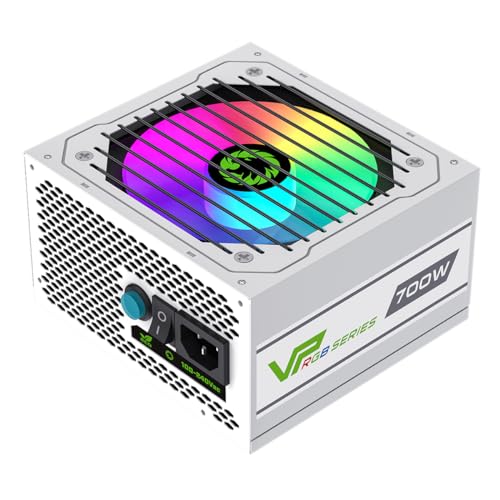 GameMax VP-Series 700W 80 Plus Bronze Power Supply (No Power Cord Included) - 700W GameMax VP-Series VP-700-RGB, Semi-Modular, Single Rail, 120mm RGB Fan, ATX PSU | White - Image 3