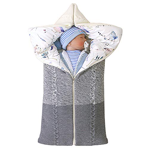 iFCOW Bebé De Punto Saco De Dormir Niño Nuevo Nacido Niño Invierno 0-6Meses Multifunción Cambiable Ajustable Swaddle Blanke Caliente