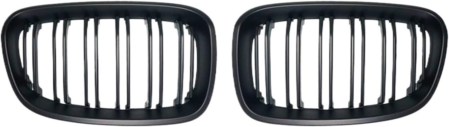 Car Front Bumper Kidney Grille Compatible with BMW 1 Series F20 F21 2011 2012 2013 2014 Replacement Double Slat Black Grilles(Glossy Black)