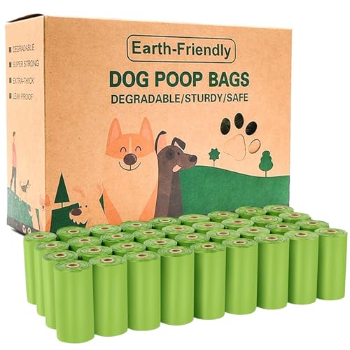Strong & Sturdy Dog Waste Bags - 540 Count Leakproof Biodegradable Poo Bags for Pets
