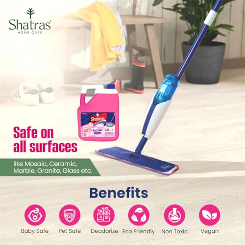 Image of Shatras Pink Lily Disinfectant Floor Cleaner Liquid 5 Liter | Suitable for All Floor Types | Multi-Surface Floor Cleaning Solution | Kills 99.9% of Germs | Long-Lasting Pink Lily Fragrance