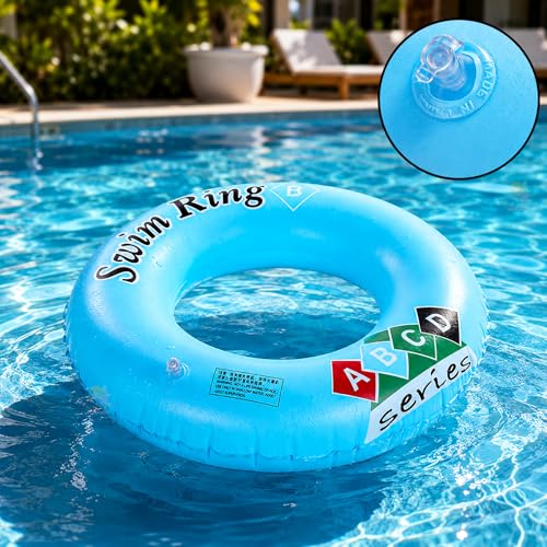 Image of Koochie-Koo Ring Swimming Tube for Kids Inflatable Pool Float Tube for Boys & Girls Thick PVC Swim Tube with Leak-Proof Valve, Safe & Durable Water Float for Pool Beach Summer Fun (Random Colour)