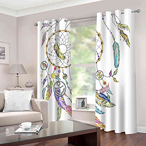 Rideaux occultants 3D capteur de rêves coloré pour chambre enfant - 3