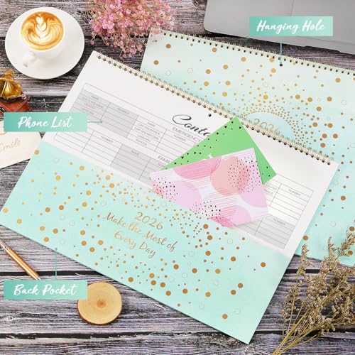 Family Calendar 2026 - Calendar 2026 from Jan. 2026 - Dec. 2026, 42.2 x 29.7 cm, Wall Calendar 2026 with 6 Columns, Perfect Family Planner - Pastel Green - Image 5