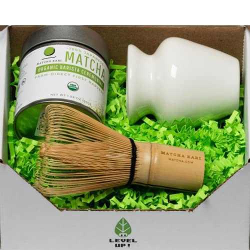 Té matcha ceremonial 20g con set de té mini blanco miniatura 6