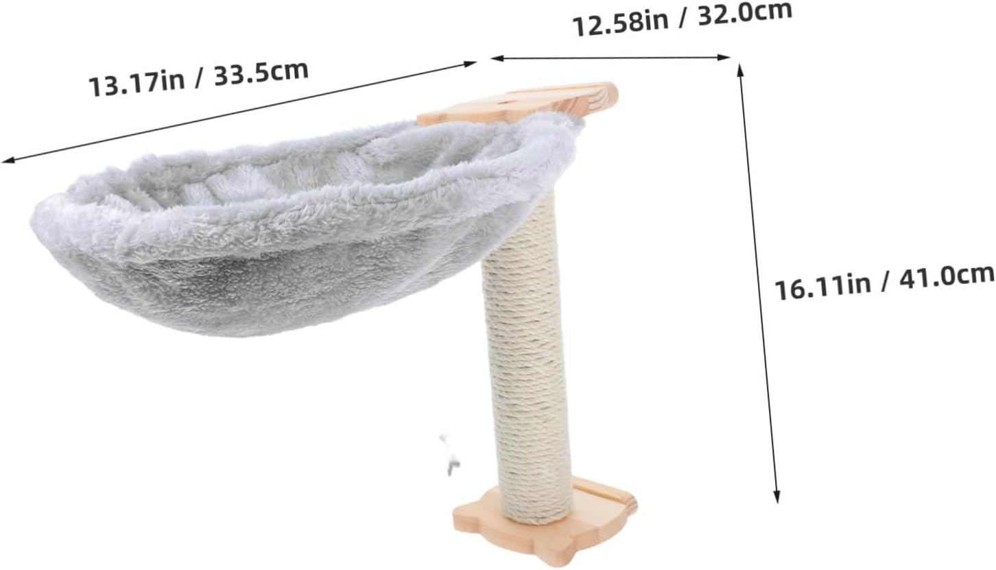 1set Hanging Cat Hammock Bed Soft Spoon-Shape Replacement for Cat Trees Multi-Functional Cozy Nest with Scratchproof Post Versatile Indoor Space Easy Maintenance